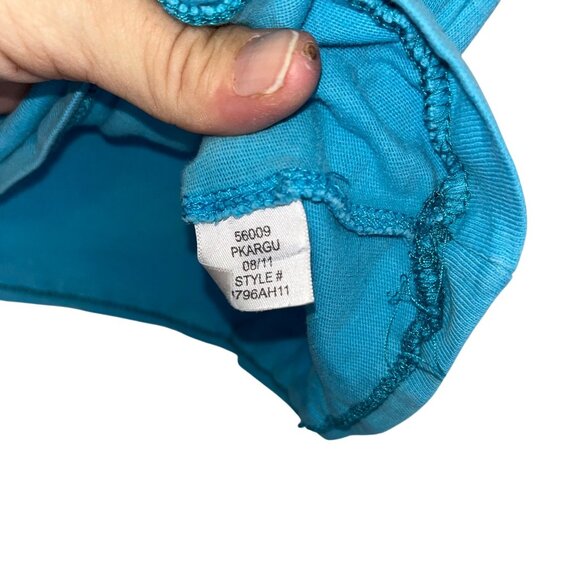 Aeropostale Varsity Team Graphic T-Shirt S/P Turquoise Cotton - Picture 7 of 10